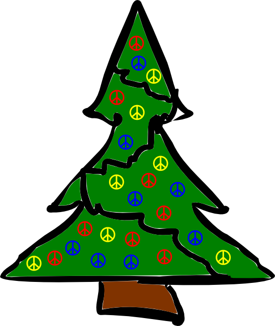 Clip Art: xmas tree christmas peace symbol sign ...