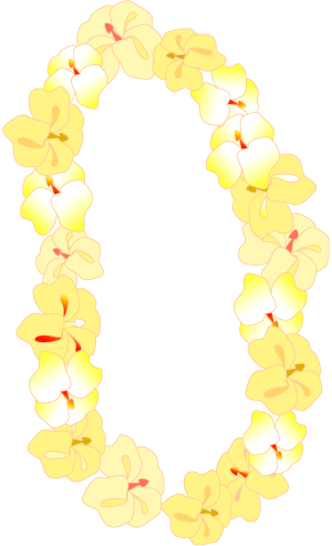 Hawaiian Lei Clip Art -Tropical Luau Flower Lei Necklace