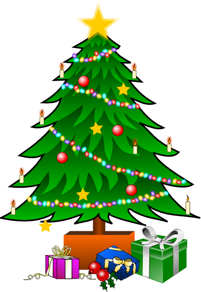 Christmastree With Gifts Clip Art - vector clip art ...