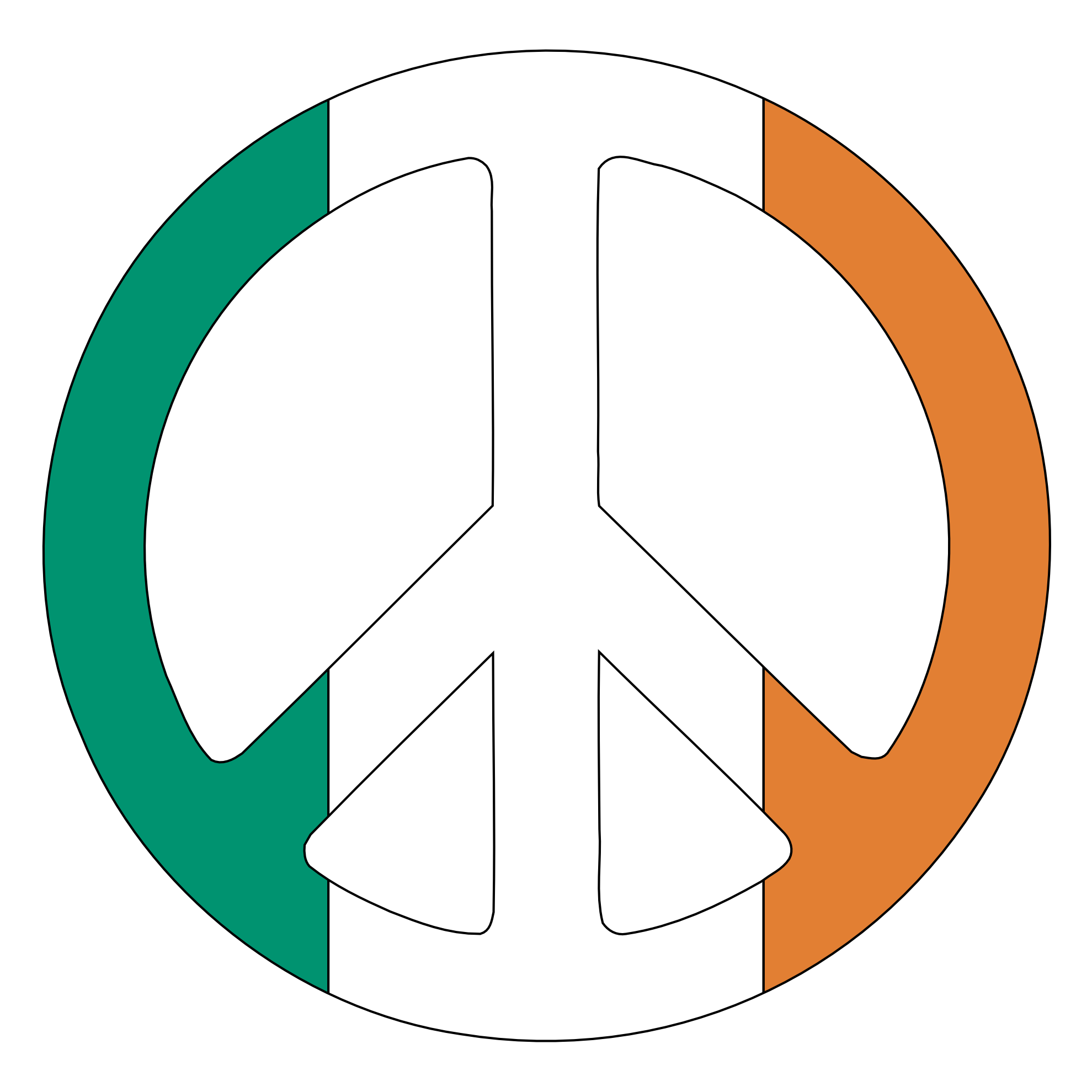 Clip Art: ireland flag peace sign 2 saint ...