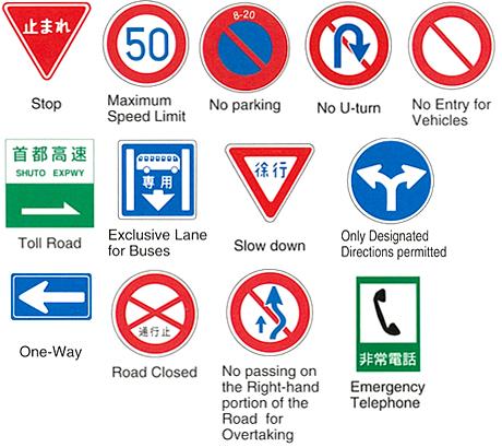 Guide to Driving in Okinawa Japan - Street Signs - Rules of the Road