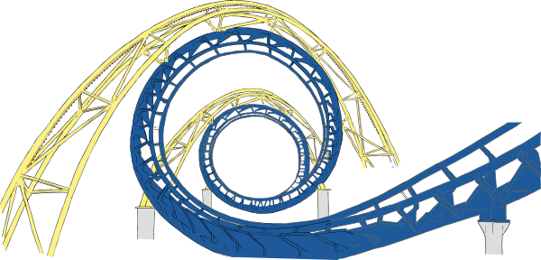 Roller Coaster Tracks Clip Art - vector clip art ...