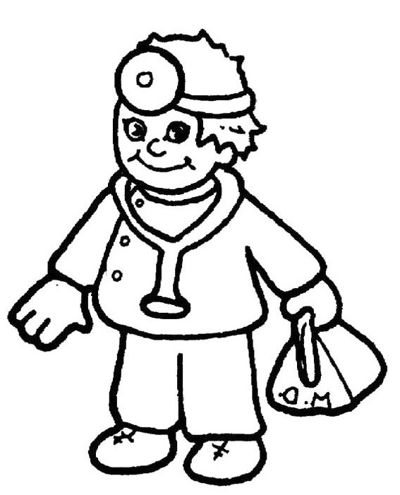 Doctor Day Coloring Pages : Doctor Carrying Equipment Bags ...