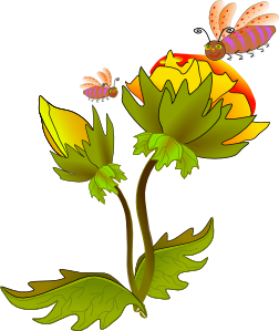 Bee And Flower Clip Art - vector clip art online ...
