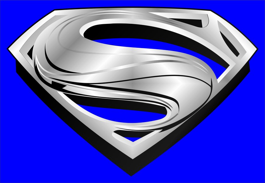 SUPERMAN NEW CHROME LOGO MAN OF STEEL