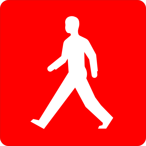 Red Pedestrian Walk Symbol clip art - vector clip art online ...