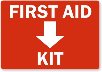 Amazon.com: First Aid Kit Inside (with Symbol), Adhesive Signs and ...