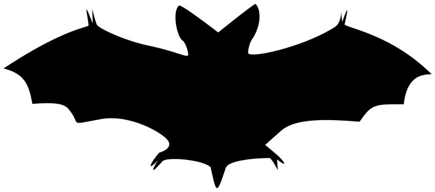 Bat black and white bat outline clip art at vector clip art ...