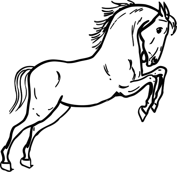 Jumping Horse Outline | Jos Gandos Coloring Pages For Kids