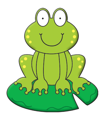 Cartoon Frog On Lily Pad