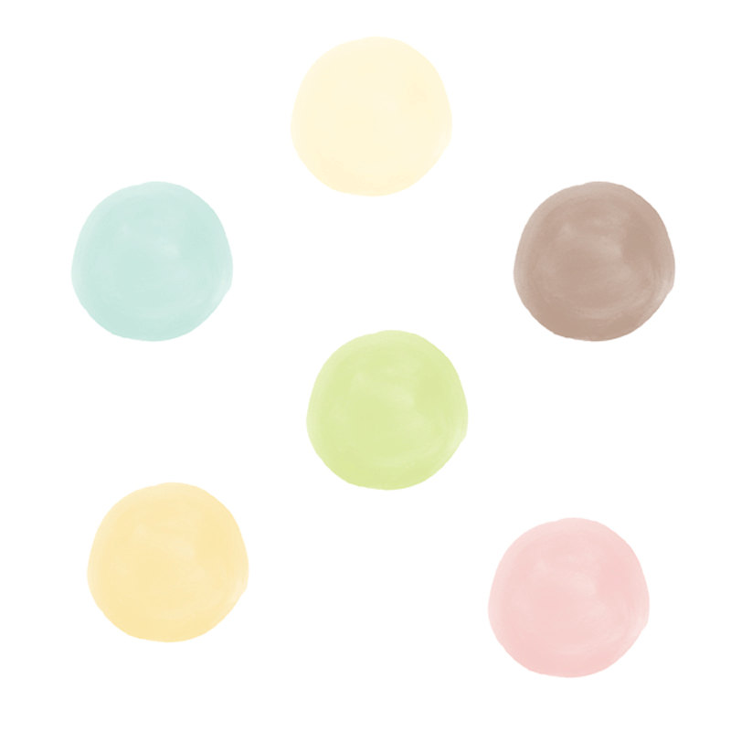 High Resolution Watercolor Circle Clipart Pastel Colors Pink Blue Yellow Green Brown Cream Watercolor Clipart PNG