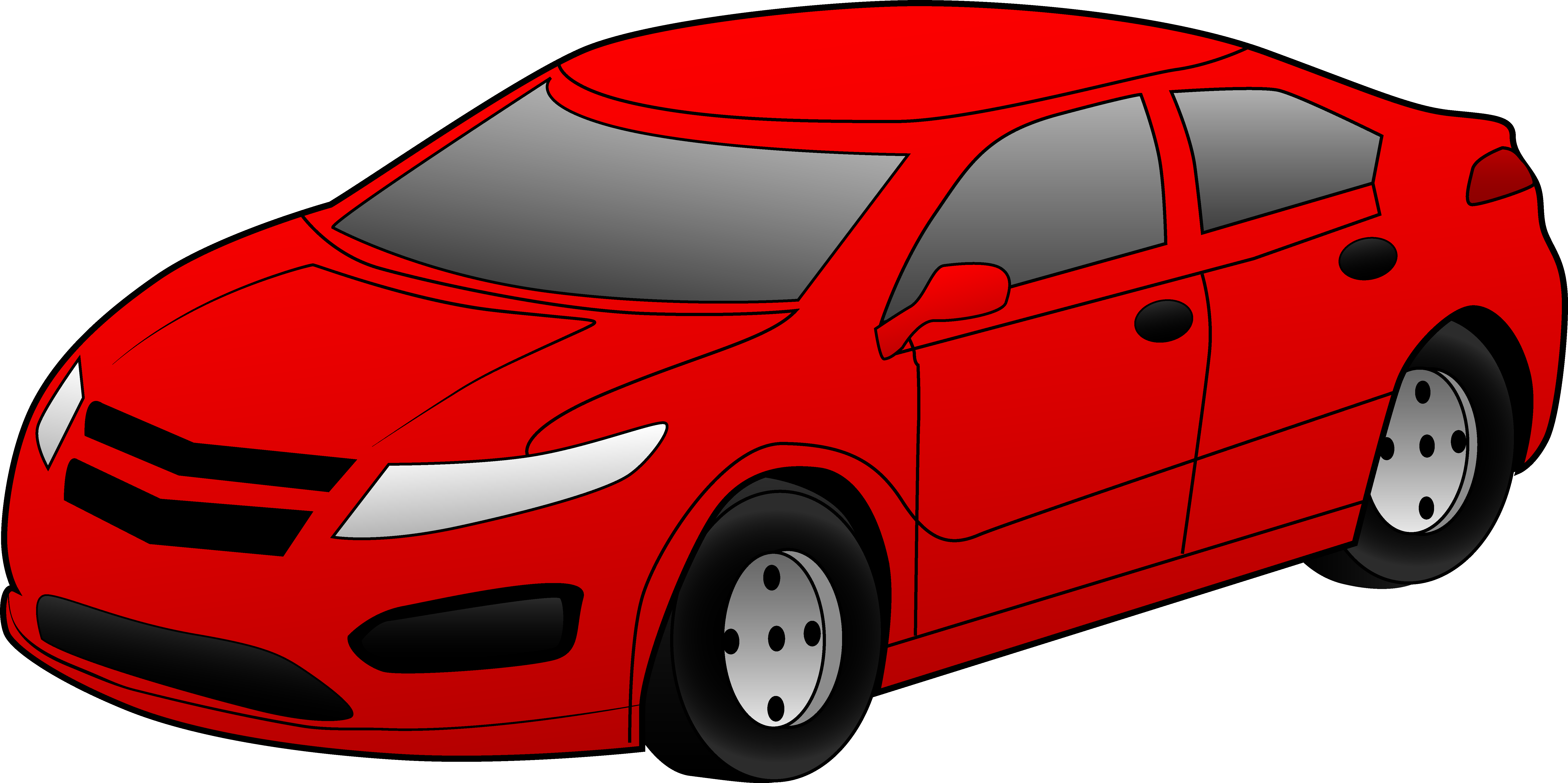 Cartoon red car free clipart