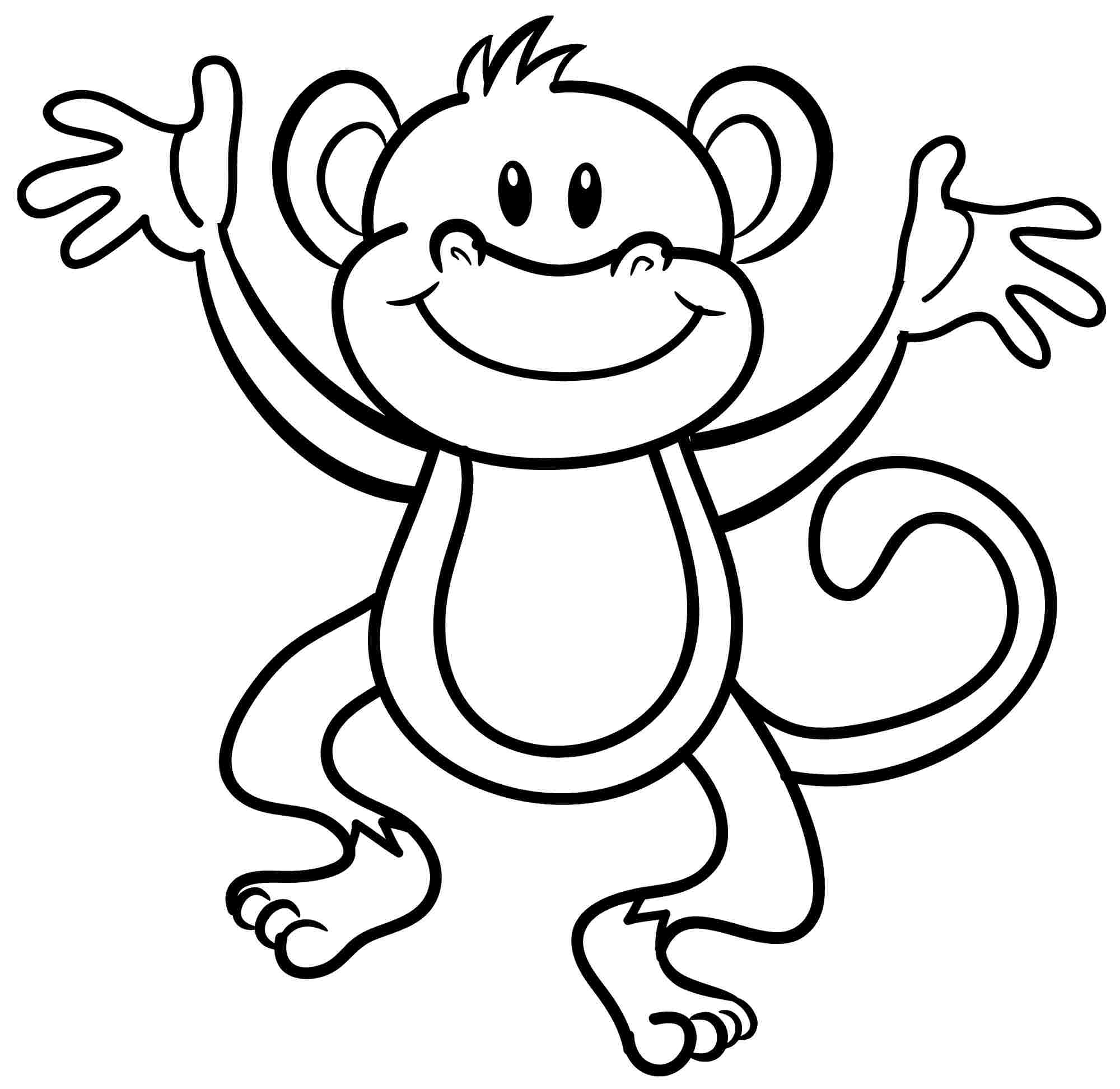 monkey clipart black and white free - photo #7