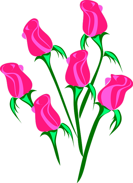 Pink Flowers Cartoon