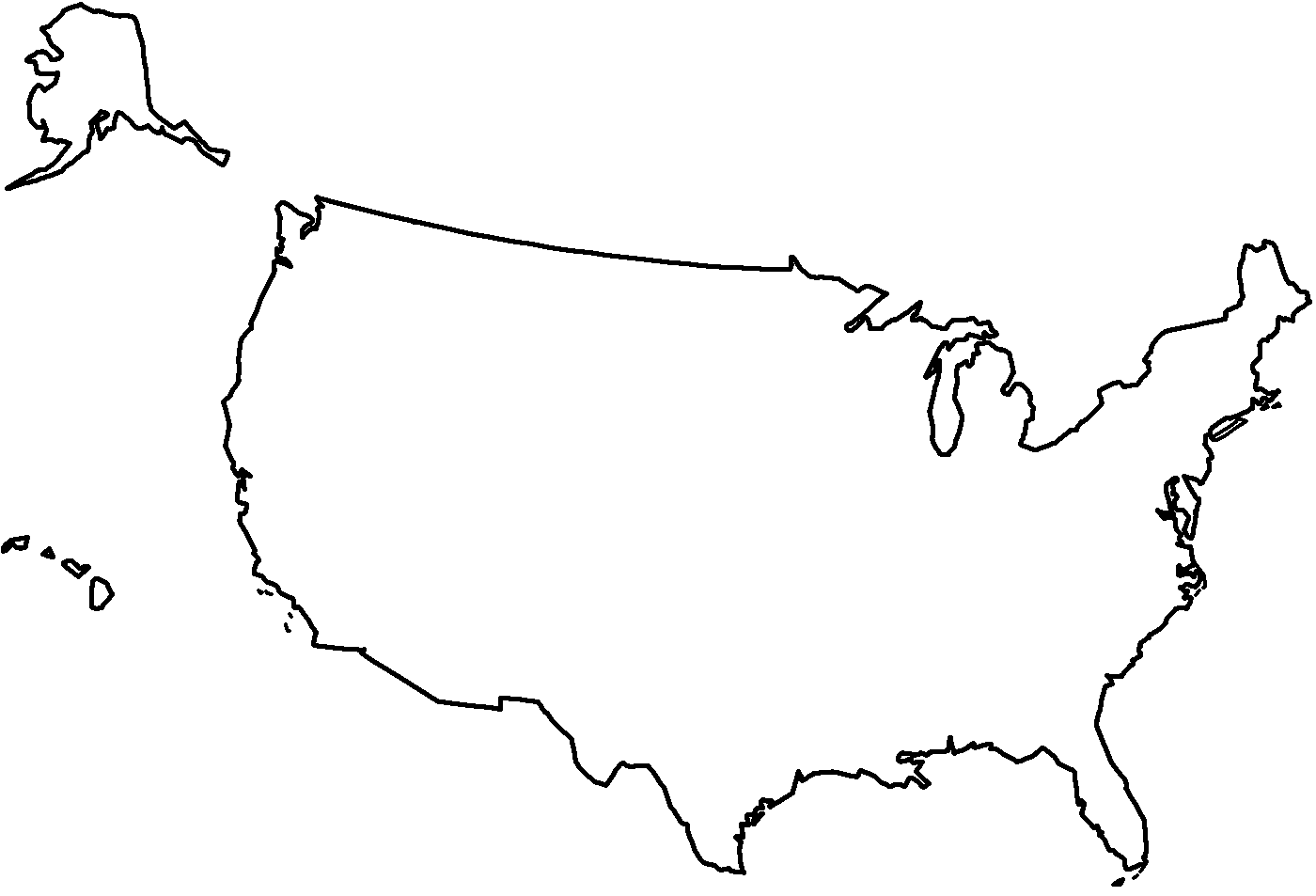 us map outline Colouring Pages