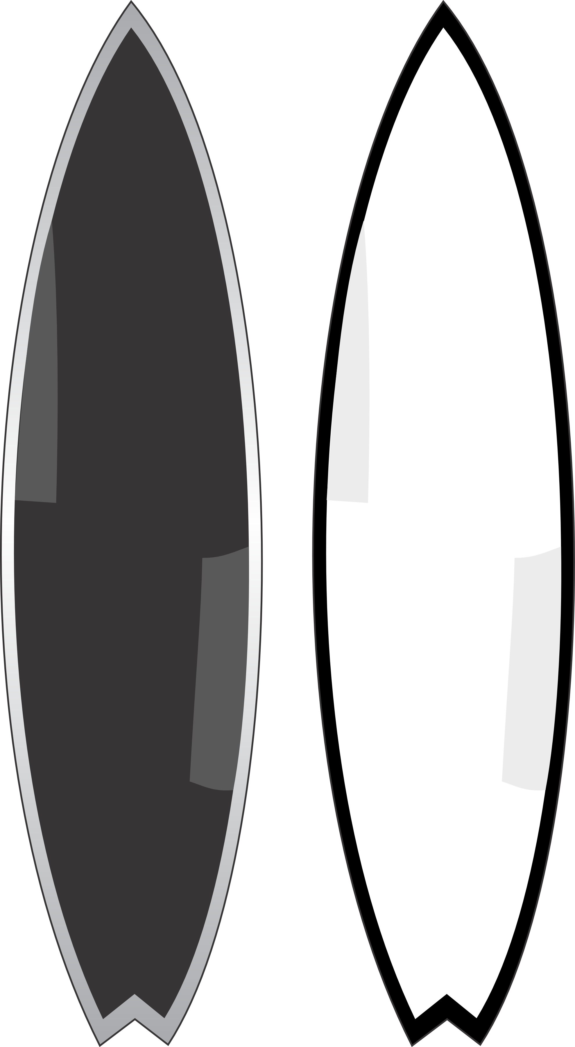 Vehicles For > Cartoon Surfboard Black And White