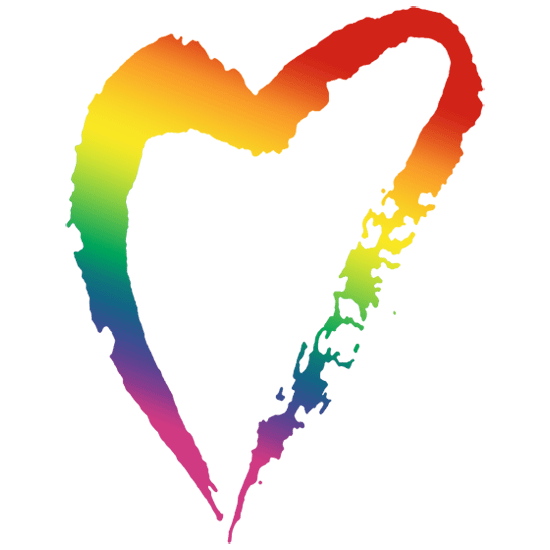 gay pride rainbow heart logo | WeddingGirl.