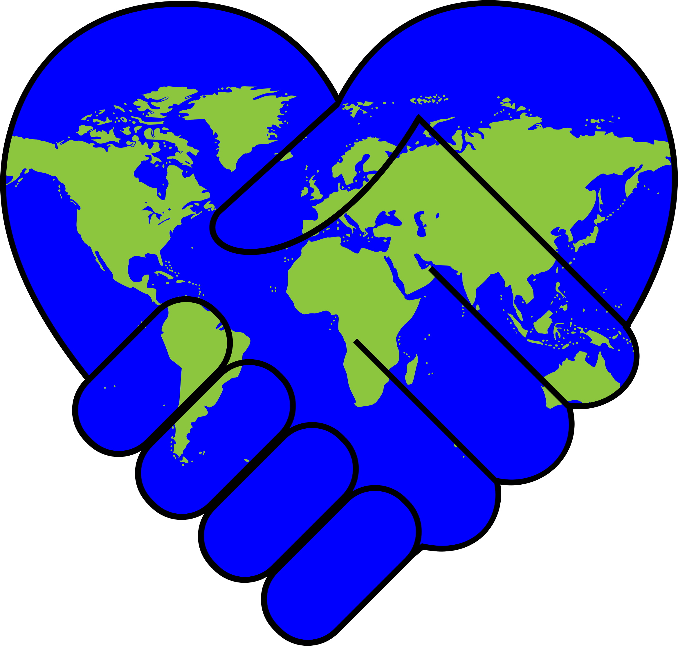 World and heart clipart