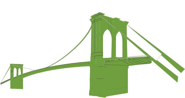 Brooklyn Bridge Green Clip Art - vector clip art ...
