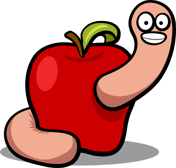 Apple with worm clipart - ClipartFox