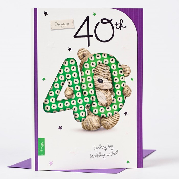 Hugs 40th Birthday Card - Birthday Wishes - Only 59p