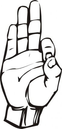 Sign Language F clip art Vector clip art - Free vector for free ...