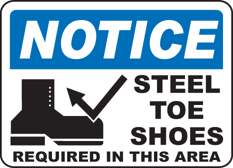 Steel Toe Shoes Required Sign I3603 - by SafetySign.com