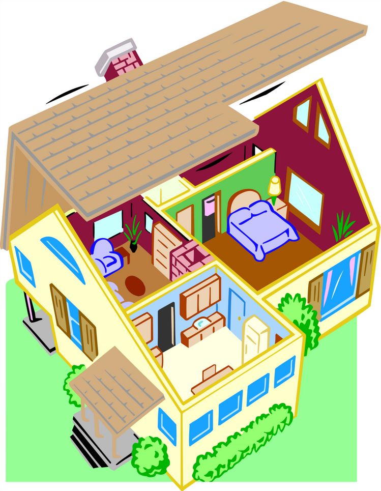 Free Inside House Clipart Image - 1672, Cartoon House Pics ~ Free ...