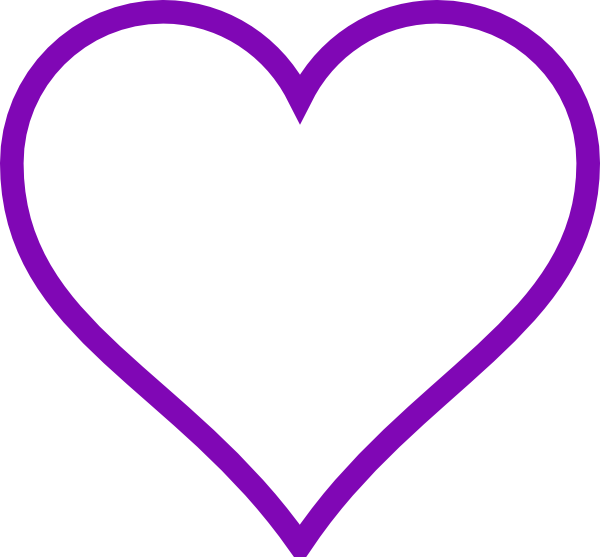 Purple Heart Outline Clip Art - vector clip art ...