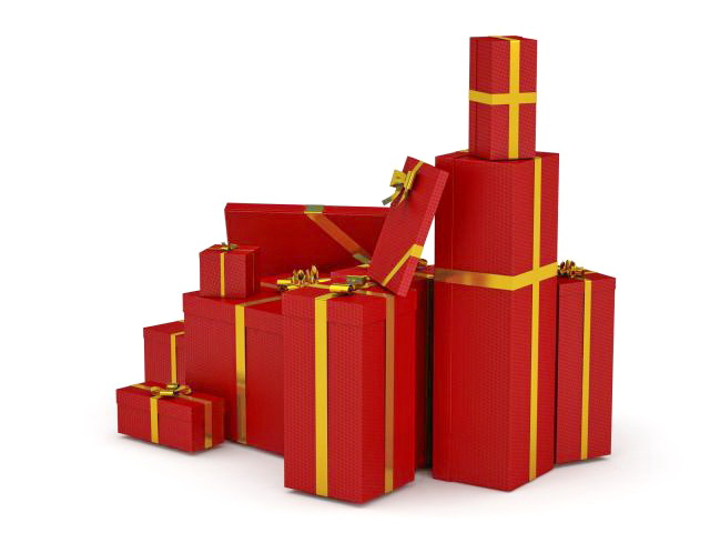 Red gift boxes 3d model 3ds max files free download - modeling ...