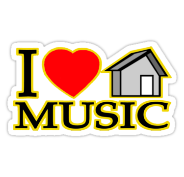 I LOVE HOUSE MUSIC LOGO TEE: YELLOW OUTLINE" Stickers by S DOT ...