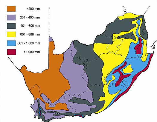 South Africa Climate and Weather, with Temperatures and Rainfall Maps