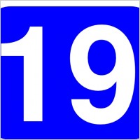 White blue rounded rectangle number 19 Free vector for free ...