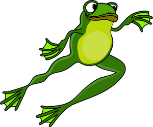 Cartoon jumping frog clipart