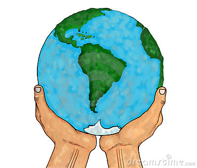 Hands holding the earth clipart