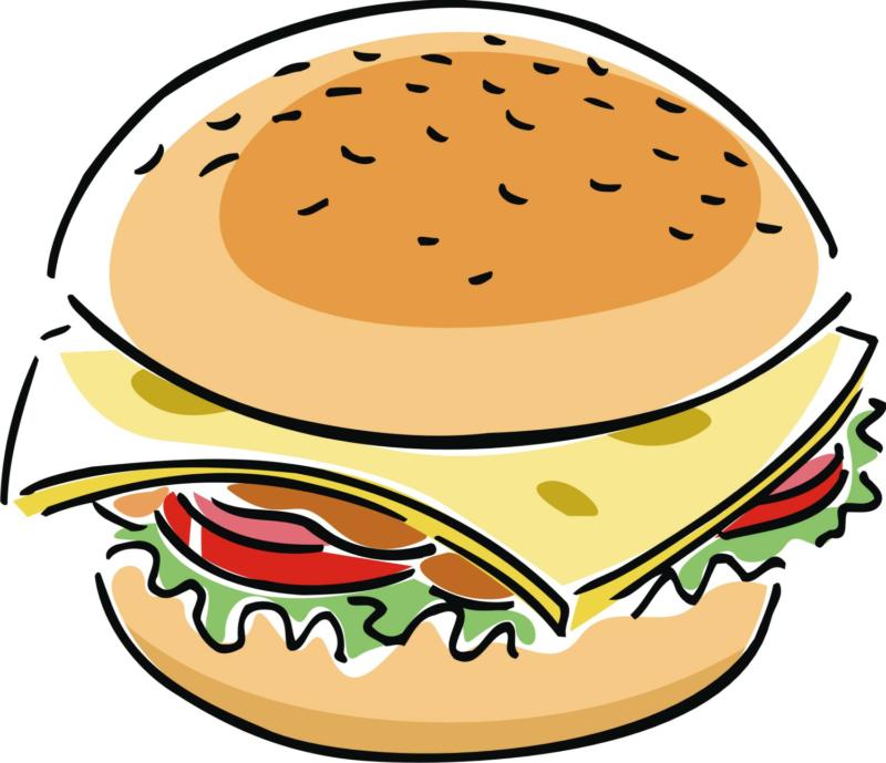 Grilled hamburger clipart
