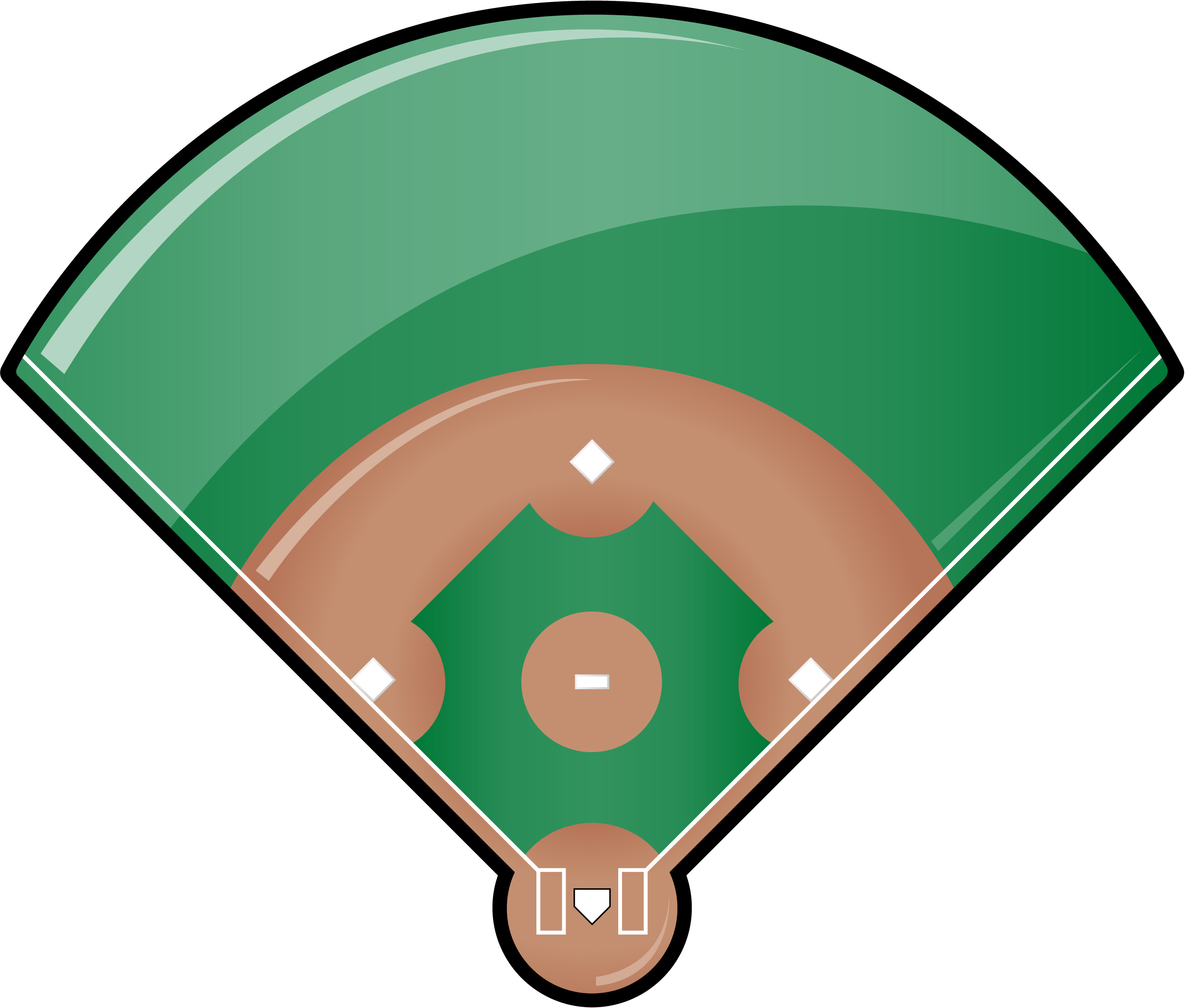 Blank baseball diamond clipart