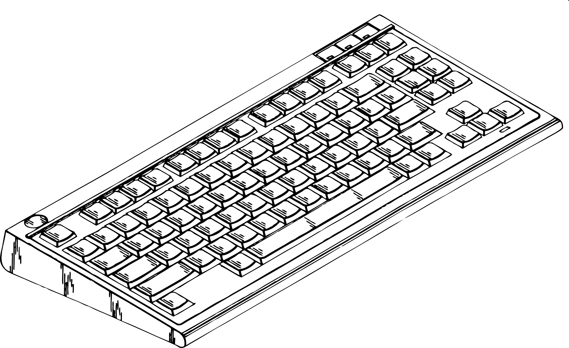Computer and keyboard clipart