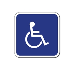 Wheelchair Symbol Aluminum Guide Signs - No Arrows - 12x12