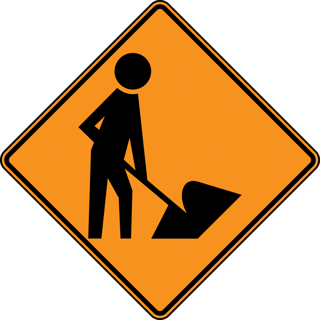 Road construction signs clip art
