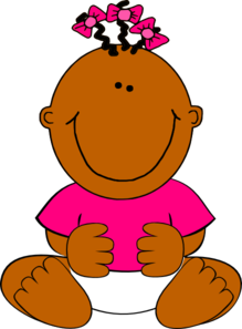 African American Baby Girl Clipart