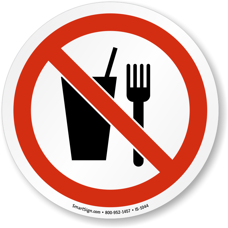 No Food Or Drink Symbol Sign, SKU: IS-1044 - MySafetySign.com