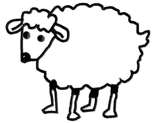 Outlines(King Graphics) Embroidery Design: Lamb Outline from King ...