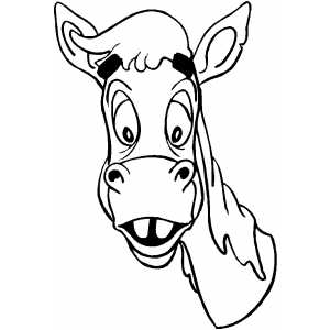 Horse Happy Head Coloring Page