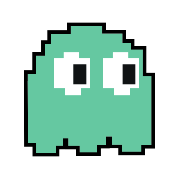 Pacman green ghost.