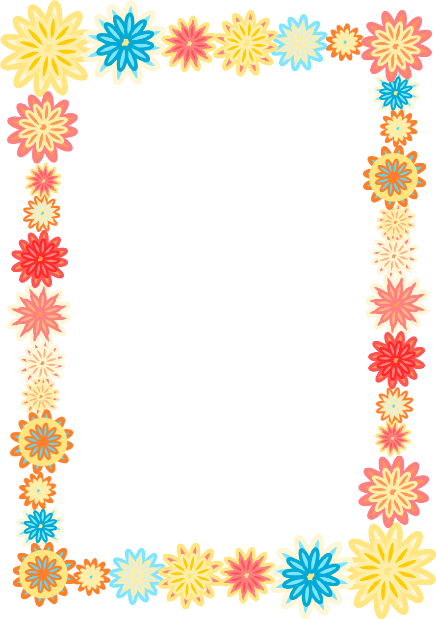 Colorful Flowers Borders Clipart