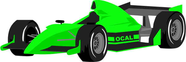 Green race car clipart