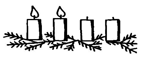 Black and white advent candle clip art