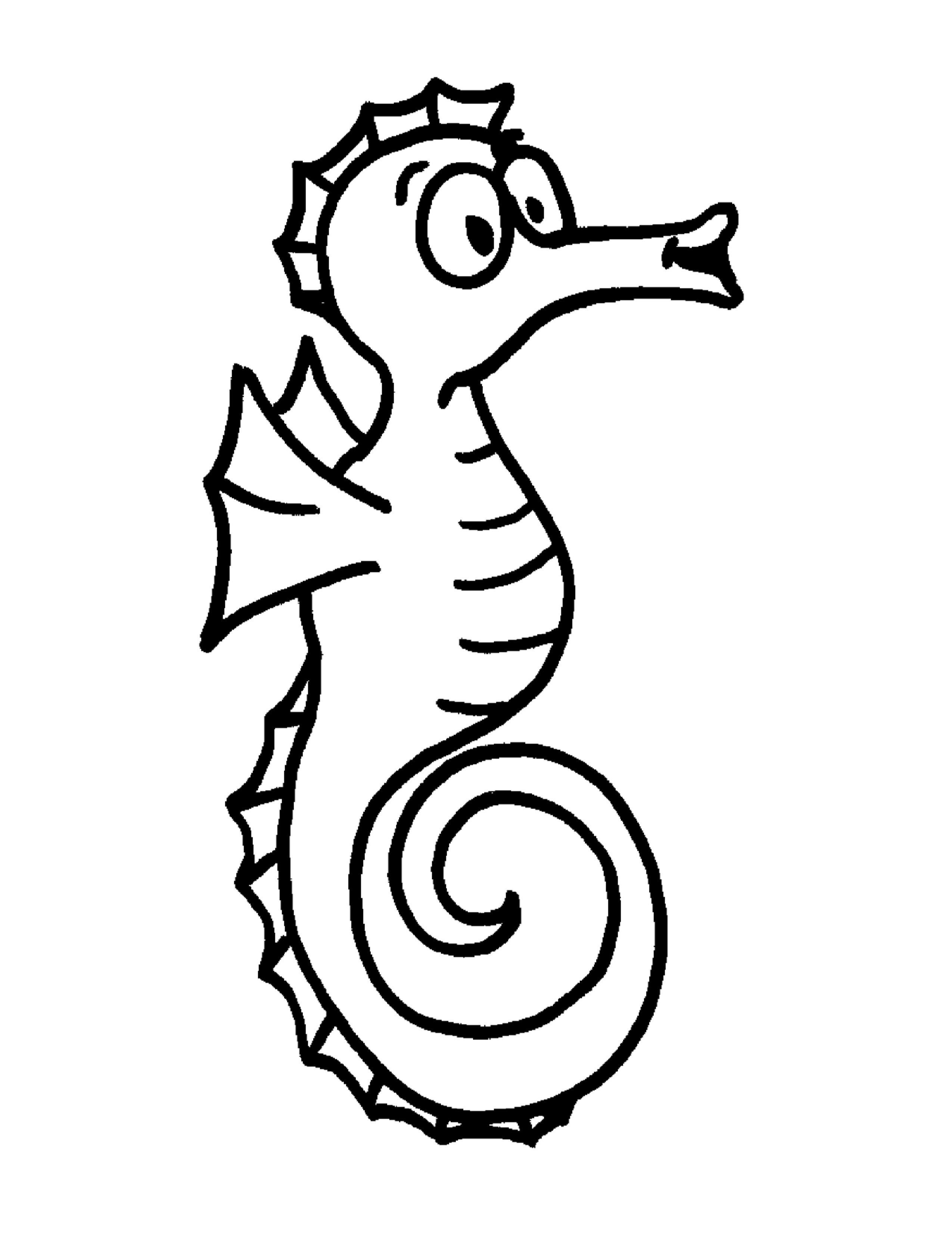 Cute Seahorse Coloring Pages - Free Clipart Images