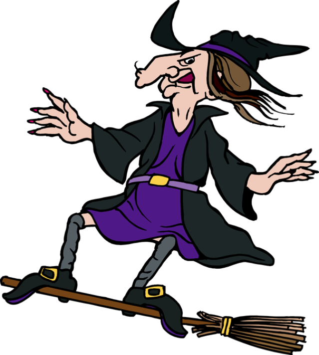 Clipart witch on broom